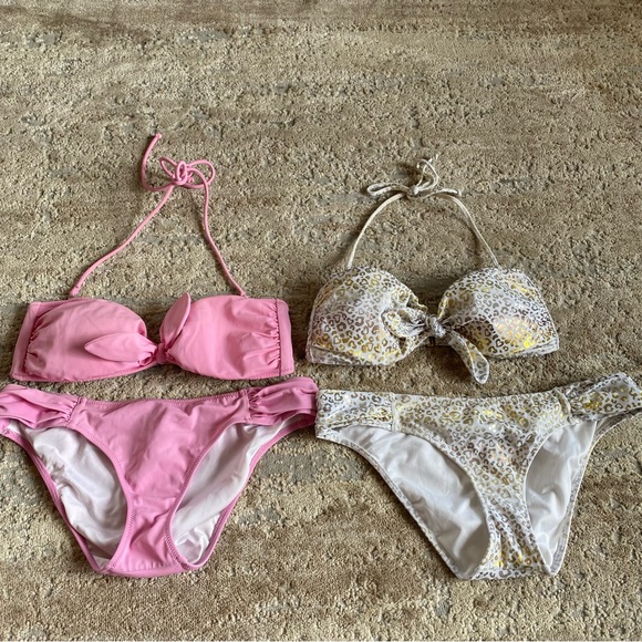 Victoria's Secret 2 Piece Matching Bikini Set Leopard Small Top Medium Bottoms - Picture 13 of 13